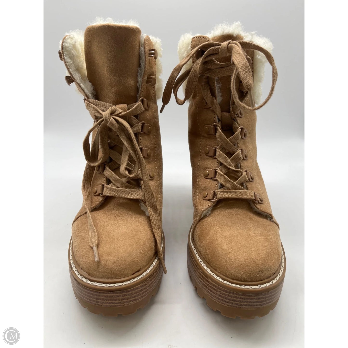 Boots Ankle Heels By Express In Brown, Size: 8