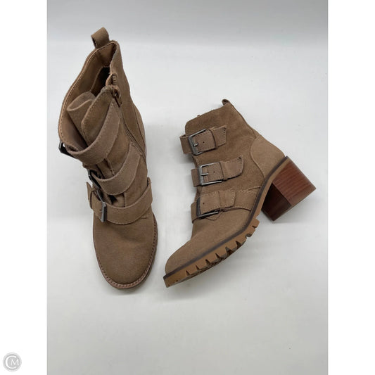 Boots Ankle Heels By Crown Vintage In Brown, Size: 6.5