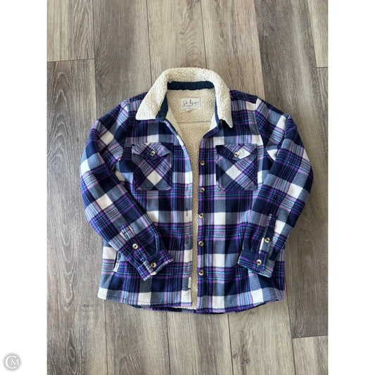 Jacket Shirt By Clothes Mentor In Purple, Size: M