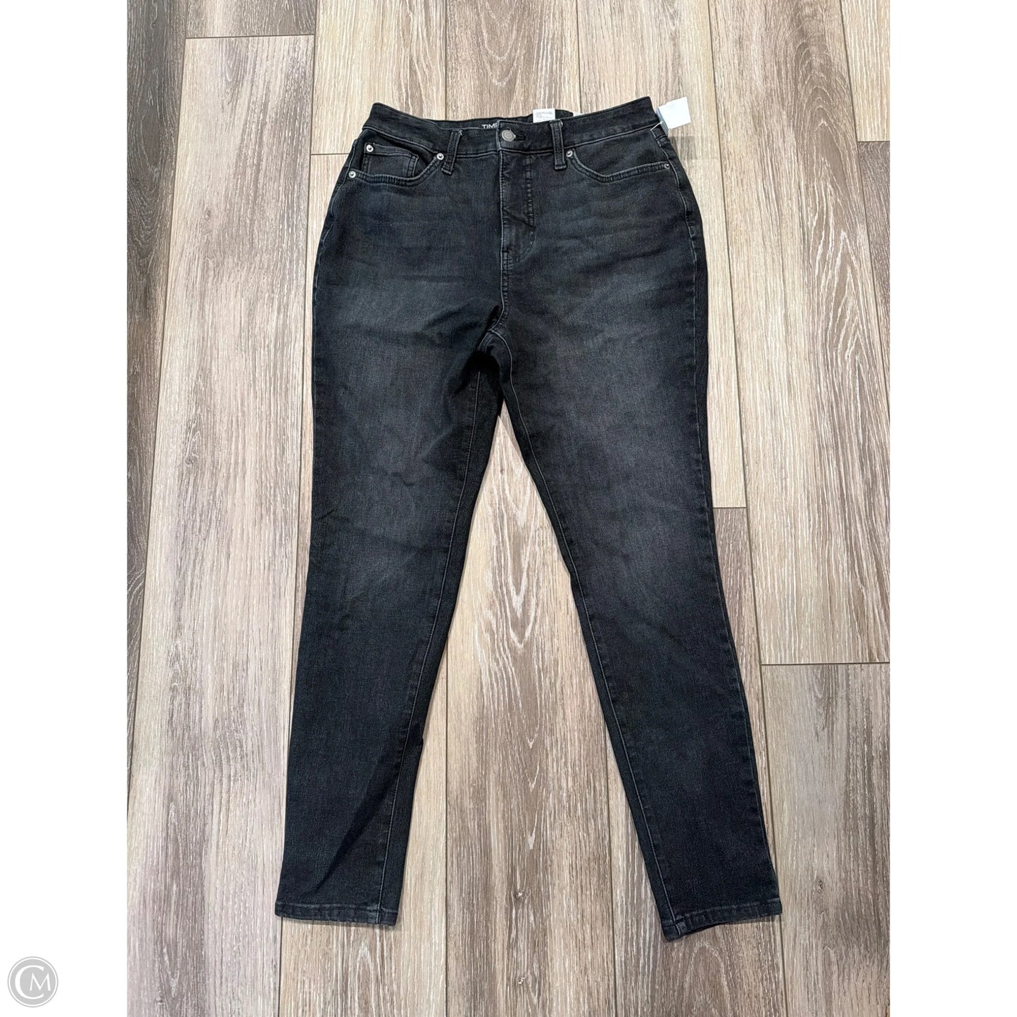 Jeans Skinny By Time And Tru In Black Denim, Size: 8