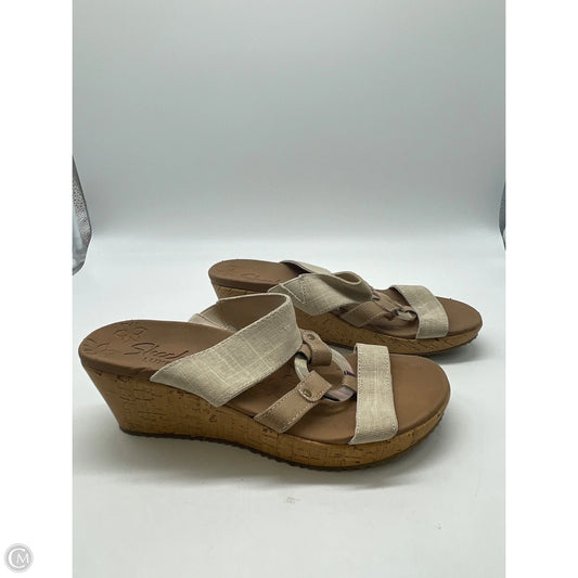 Sandals Heels Wedge By Skechers In Tan, Size: 8