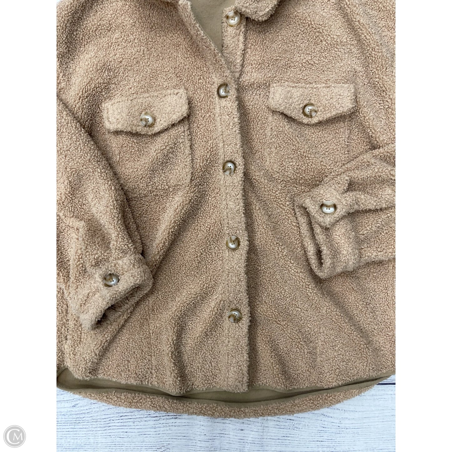 Jacket Faux Fur & Sherpa By Wishlist In Tan, Size: M