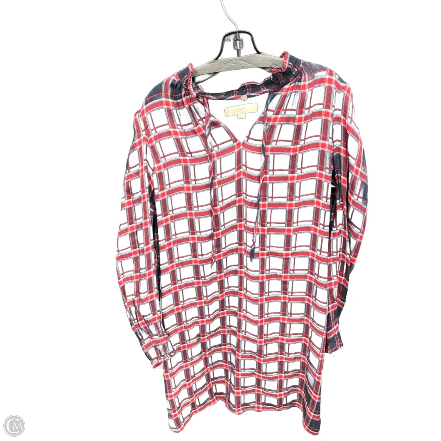 Dress Casual Short By Loft In Blue & Red, Size: M
