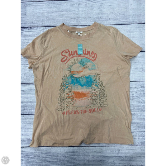 Top Short Sleeve By Maurices In Tan, Size: Xl