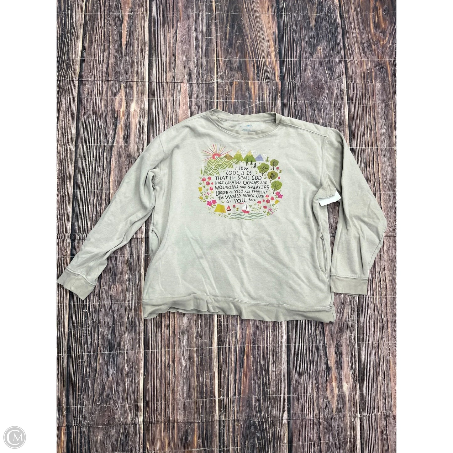 Top Long Sleeve By Natural Life In Grey, Size: S