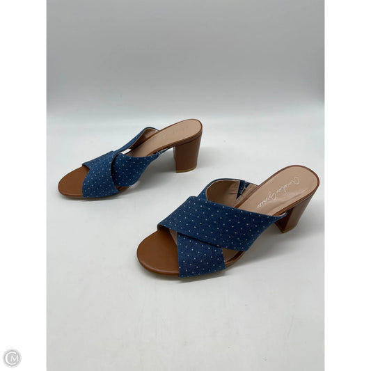 Sandals Heels Block By Cmc In Blue Denim, Size: 7.5