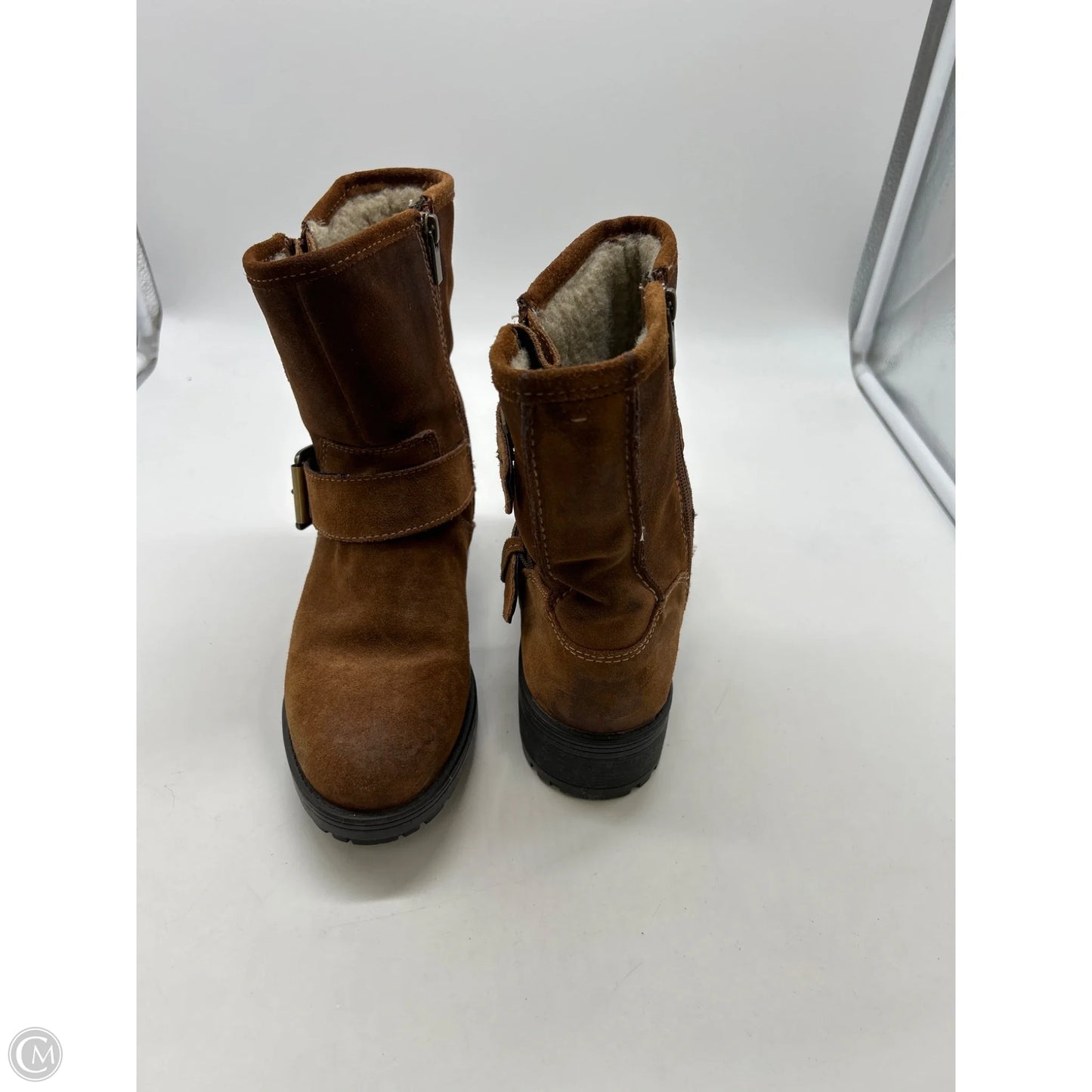 Boots Ankle Flats By Clarks In Brown, Size: 7