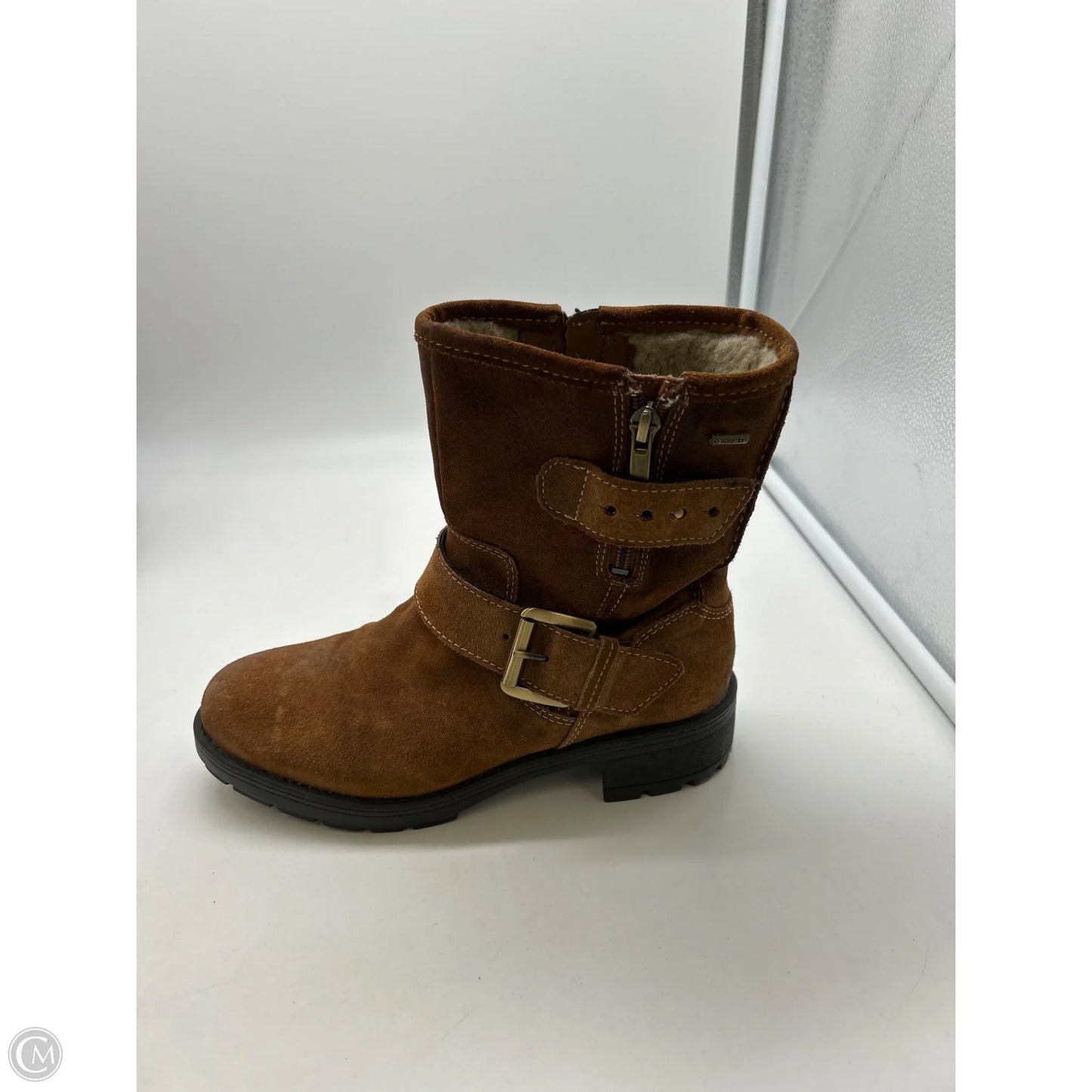 Boots Ankle Flats By Clarks In Brown, Size: 7