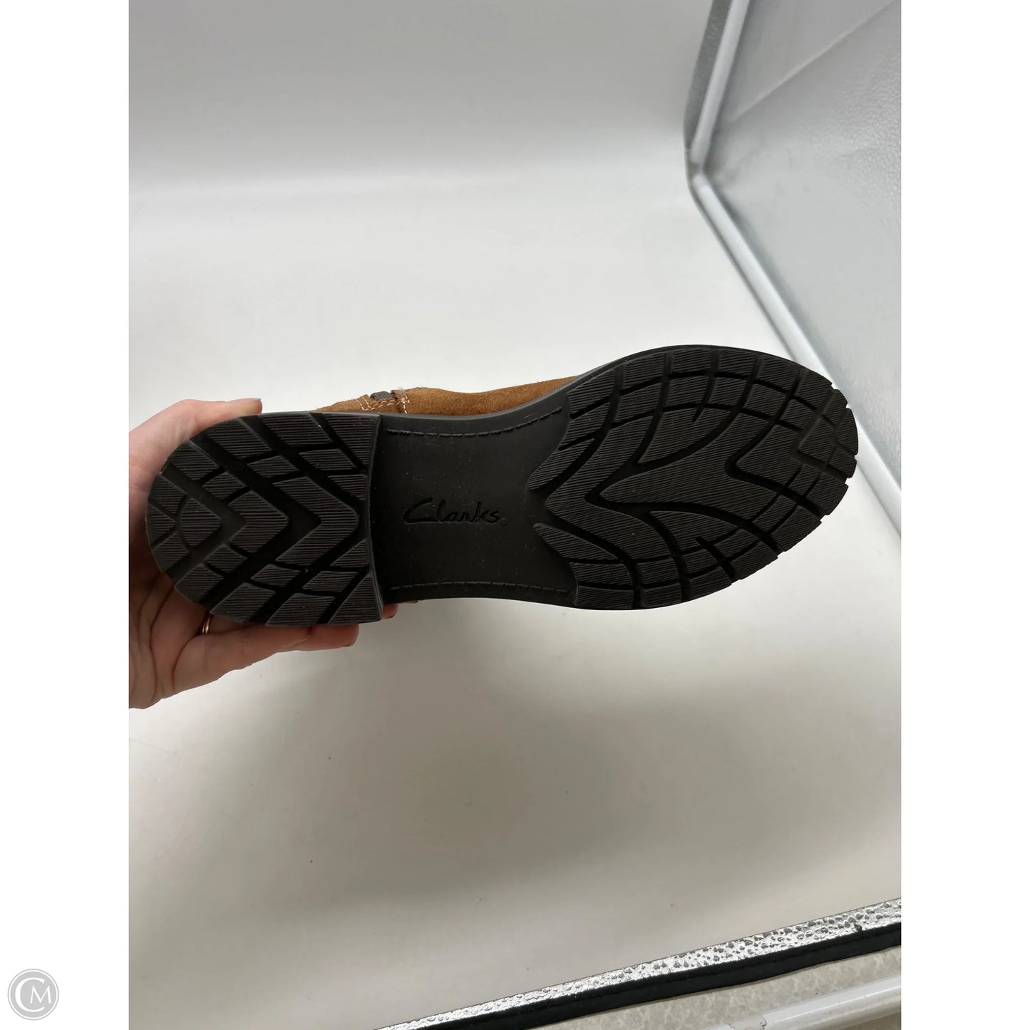 Boots Ankle Flats By Clarks In Brown, Size: 7