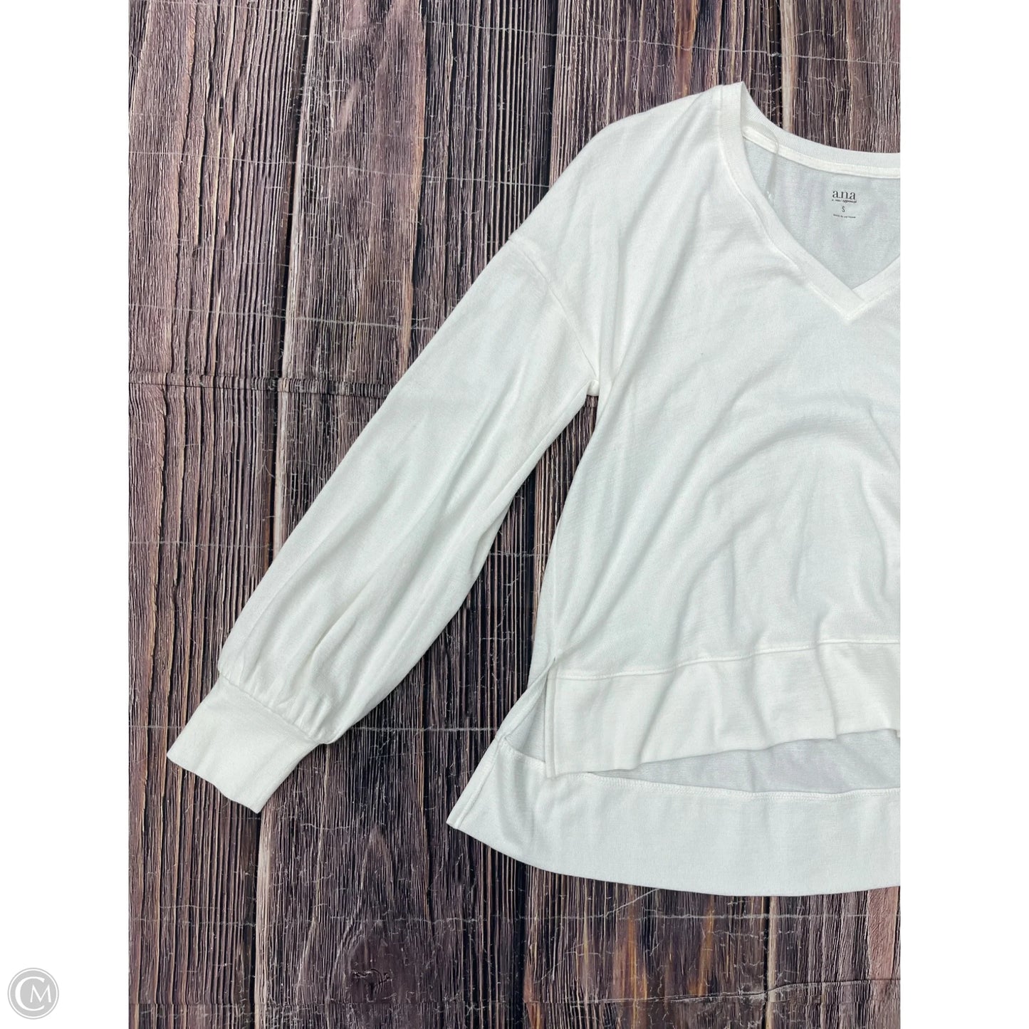 Top Long Sleeve By Ana In White, Size: S