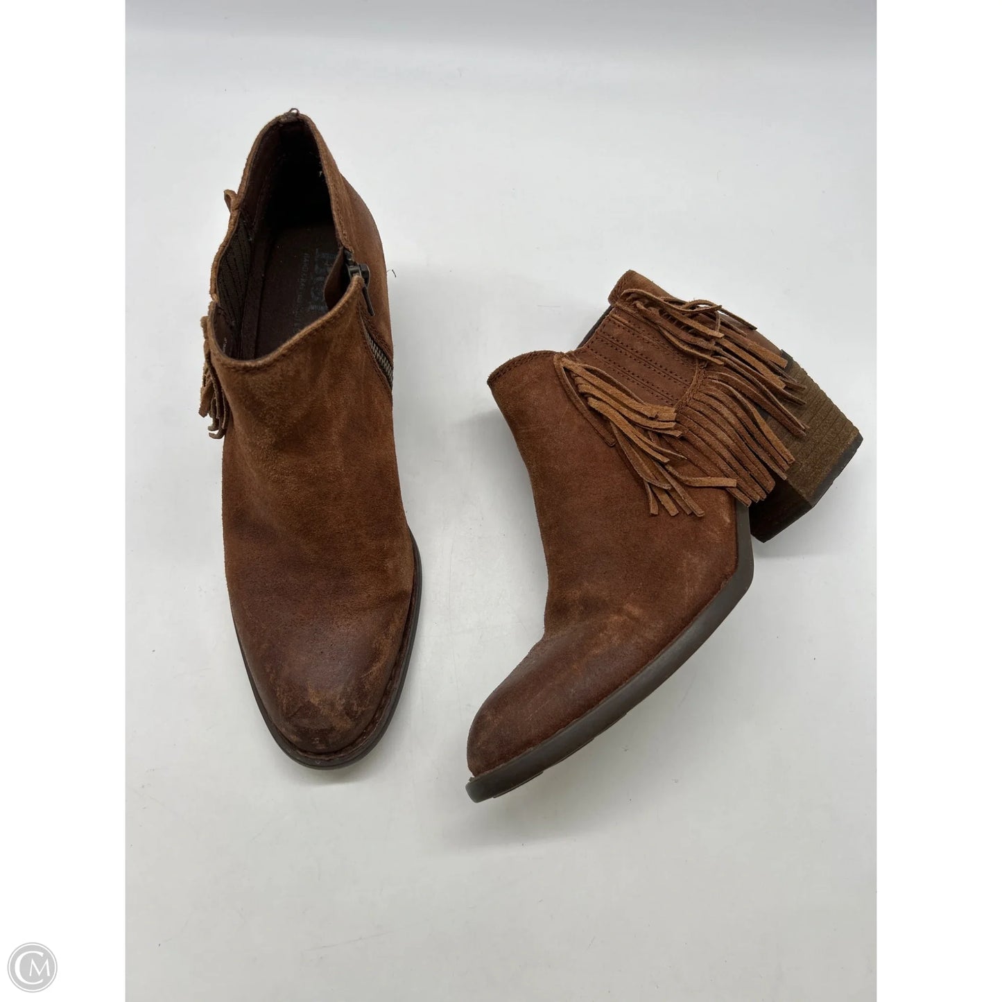 Boots Ankle Heels By Born In Brown, Size: 9