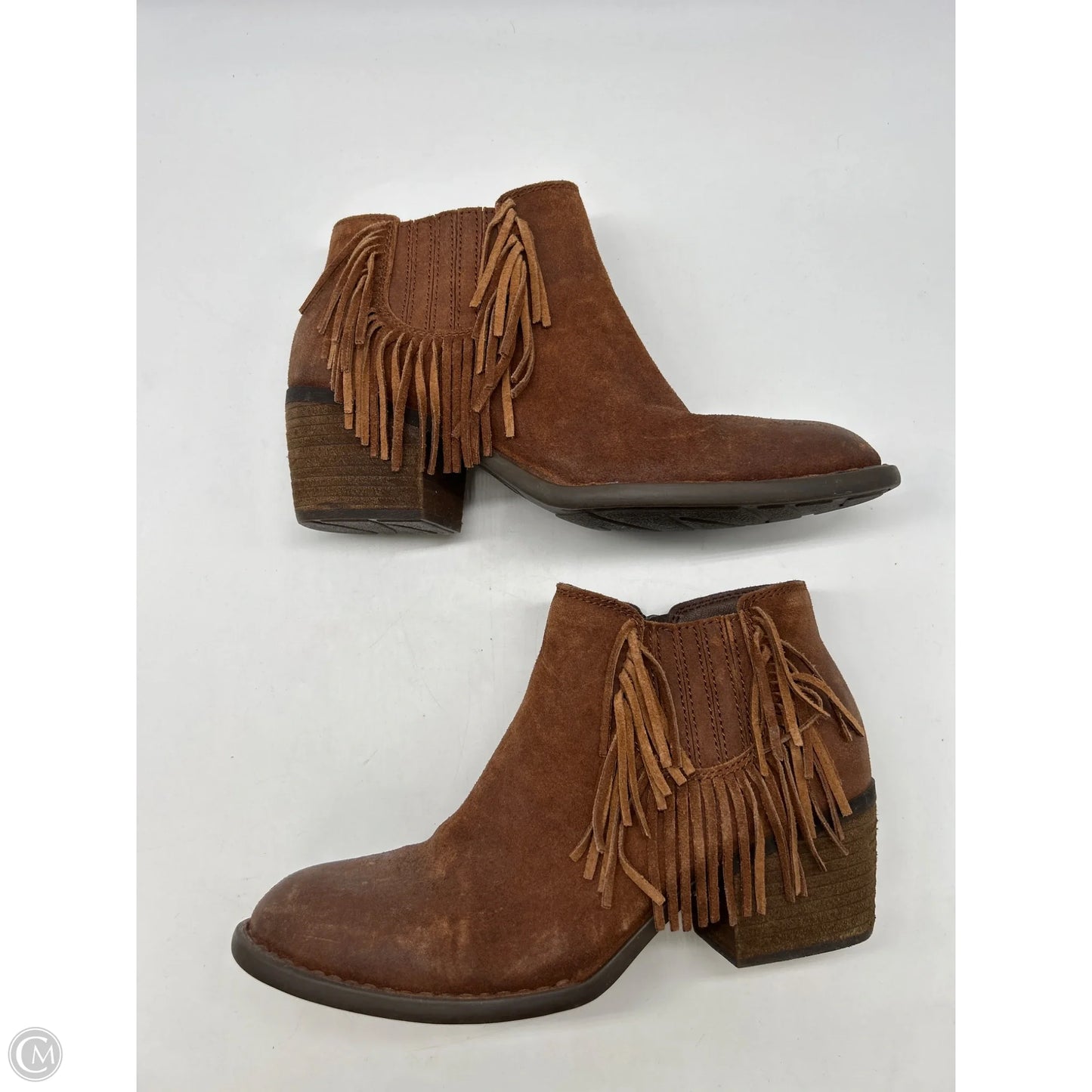 Boots Ankle Heels By Born In Brown, Size: 9