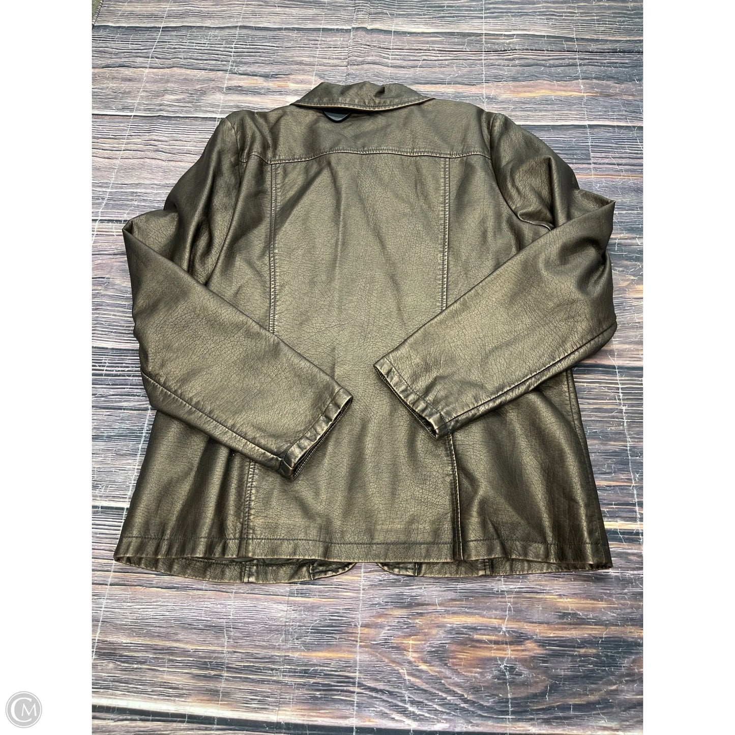 Jacket Moto By Susan Graver In Bronze, Size: M