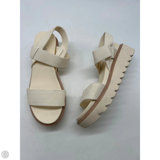 Sandals Heels Wedge By Mia In Cream, Size: 7