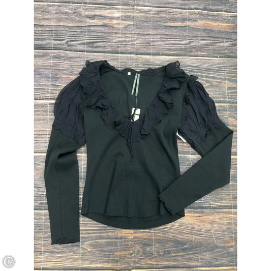 Top Long Sleeve By Anthropologie In Black, Size: L