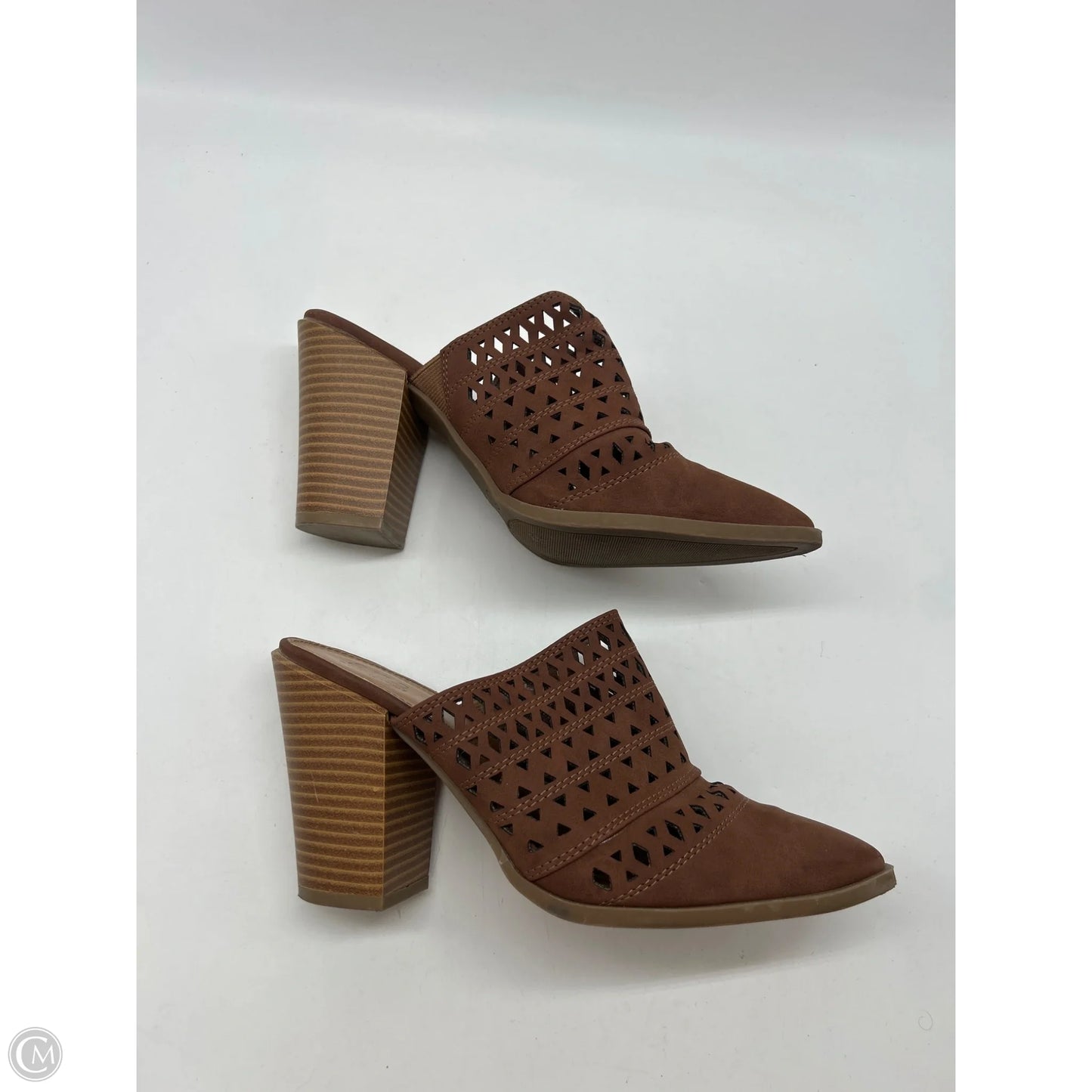 Shoes Heels Block By Ana In Brown, Size: 7