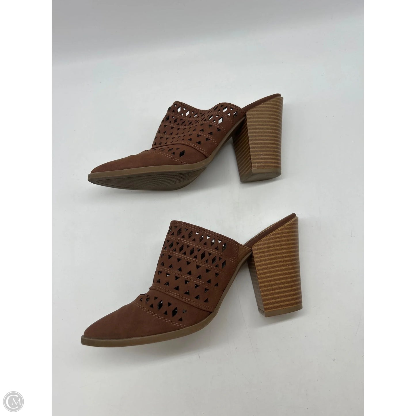 Shoes Heels Block By Ana In Brown, Size: 7