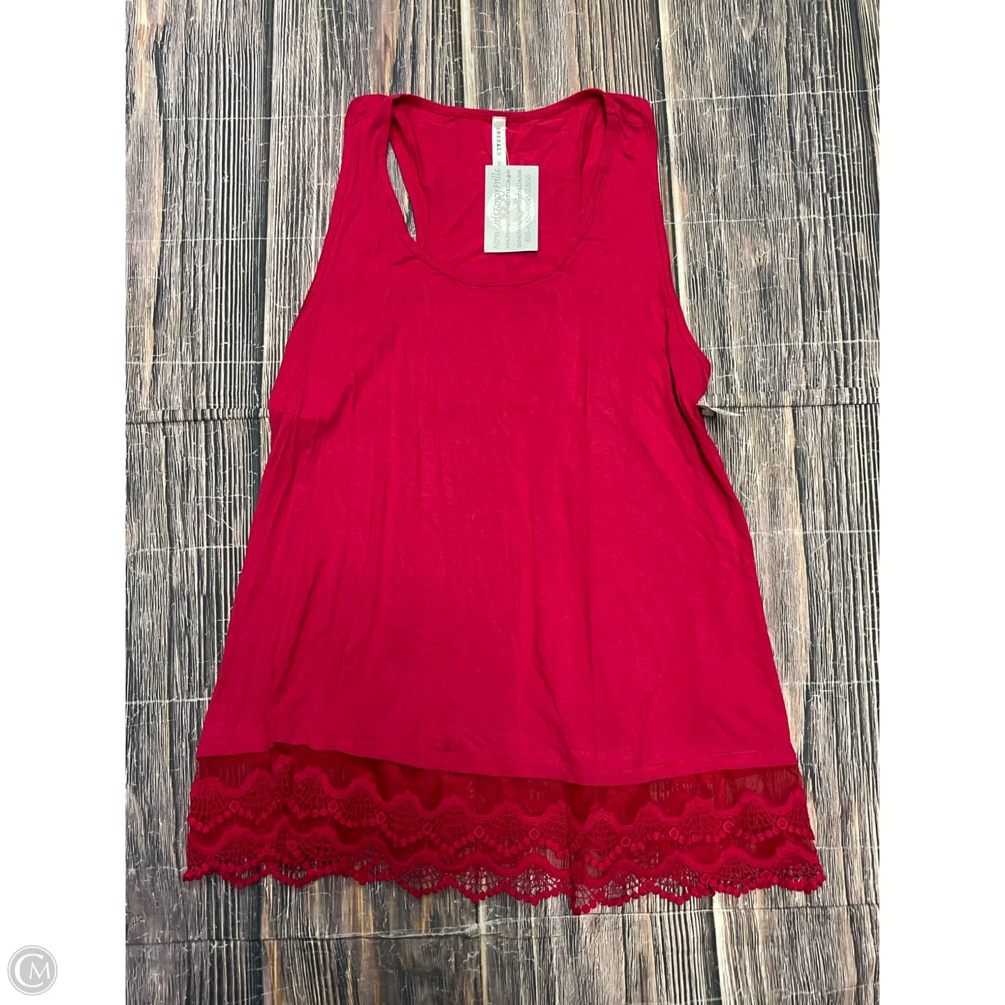 Tank Top By Emerald In Red, Size: 1x