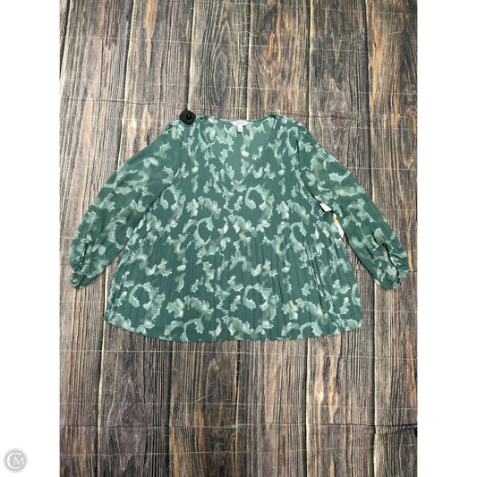Top Long Sleeve By Nine West In Green, Size: Xl