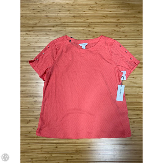 Top Short Sleeve By Liz Claiborne In Pink, Size: L