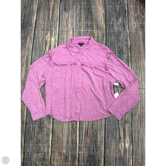 Top Long Sleeve By Originality In Purple, Size: L