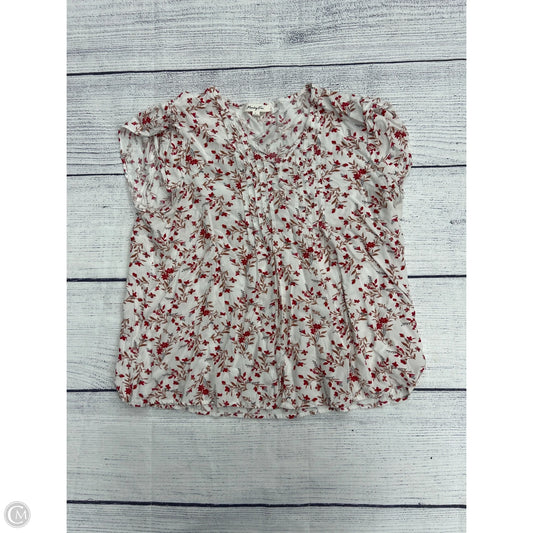 Top Short Sleeve By Monday Fun In White, Size: L