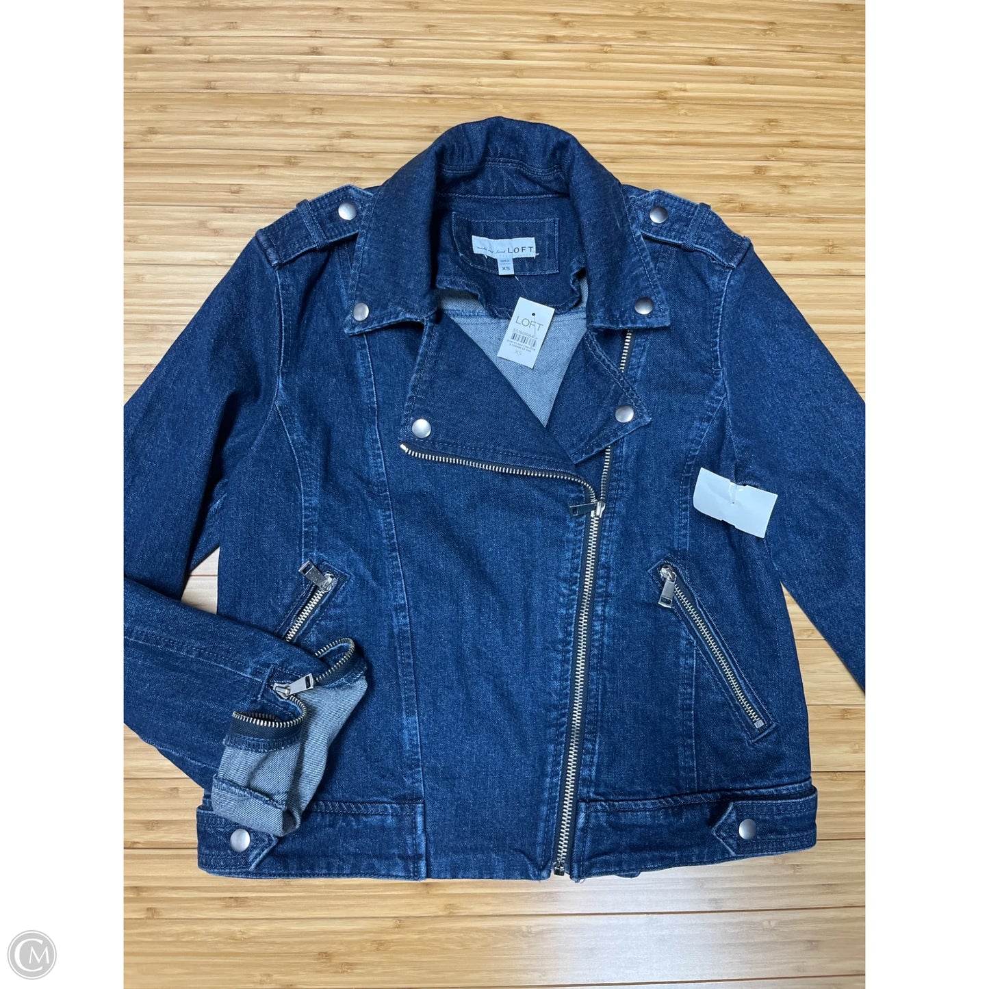 Jacket Denim By Loft In Blue Denim, Size: Xs