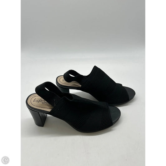 Sandals Heels Block By Life Stride In Black, Size: 6.5