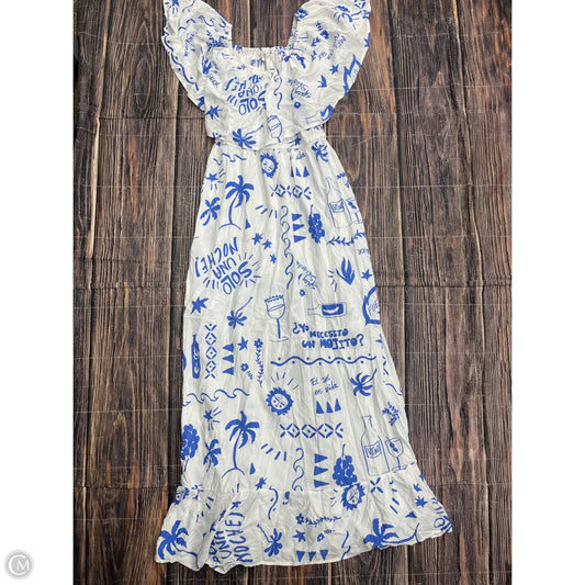 Dress Casual Maxi By Clothes Mentor In Blue & White, Size: L