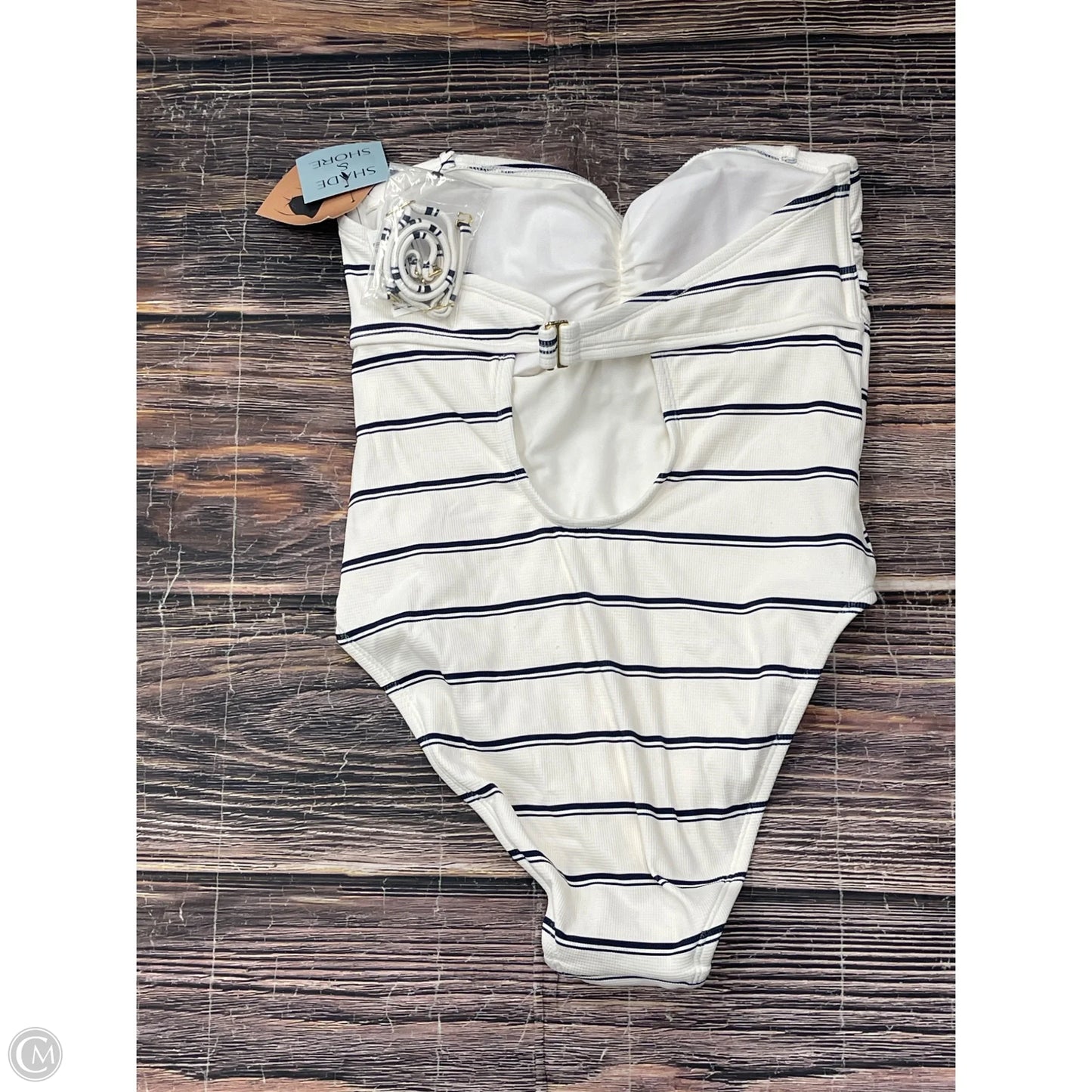 Swimsuit By Shade & Shore In Blue & Cream, Size: L