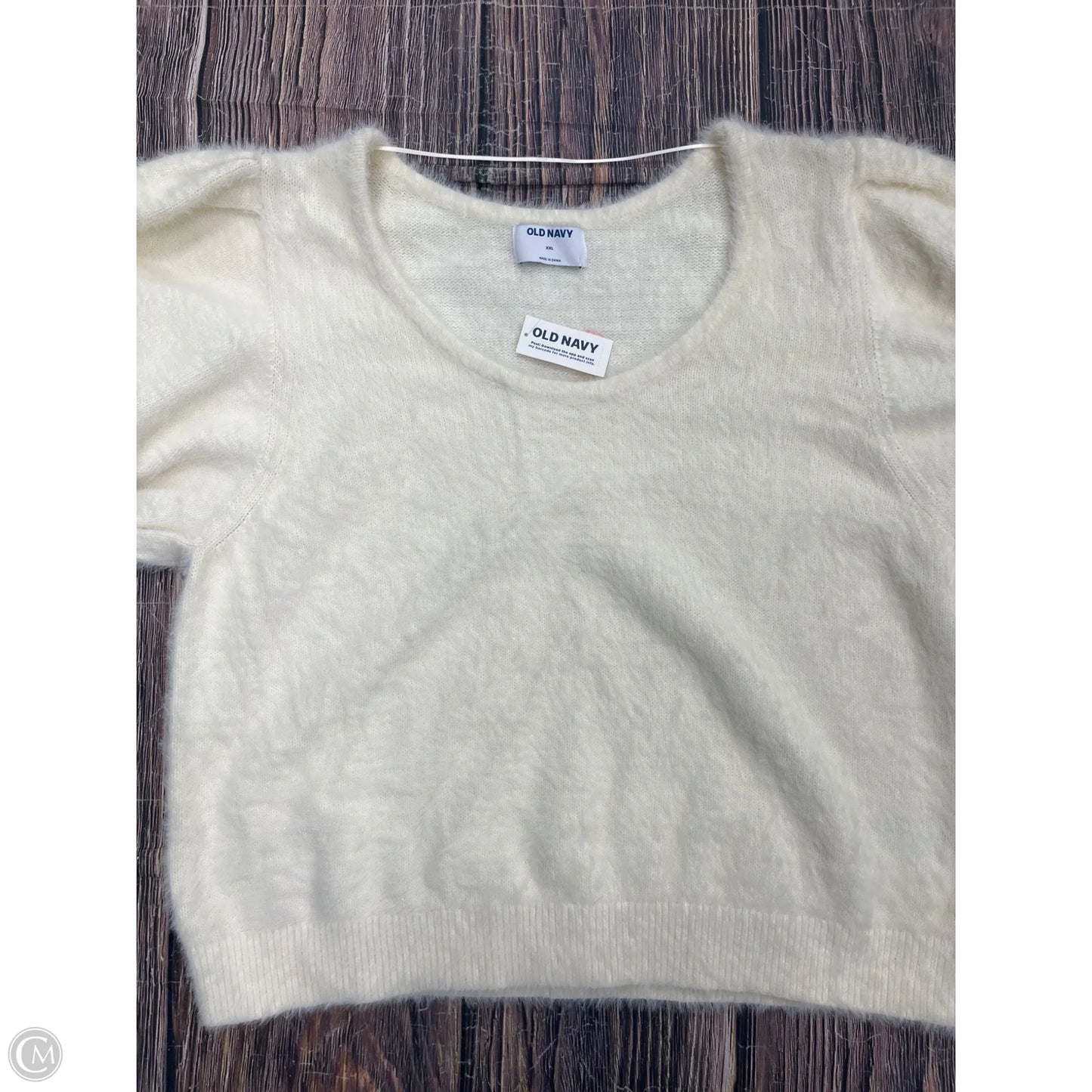 Sweater Short Sleeve By Old Navy In Cream, Size: 1x