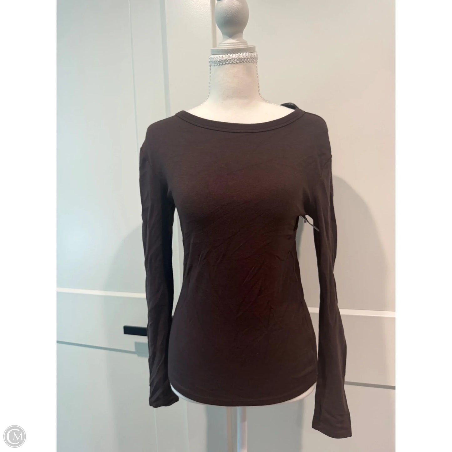 Top Long Sleeve Basic By Gap In Brown, Size: S