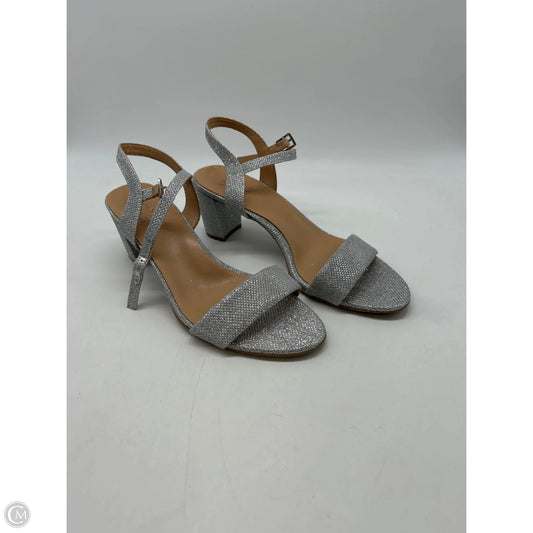 Sandals Heels Block By Naturalizer In Silver, Size: 8