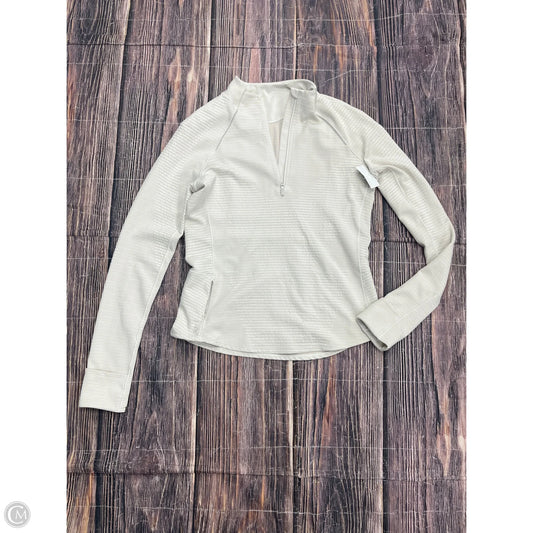 Athletic Top Long Sleeve Collar By Lululemon In Cream, Size: 8