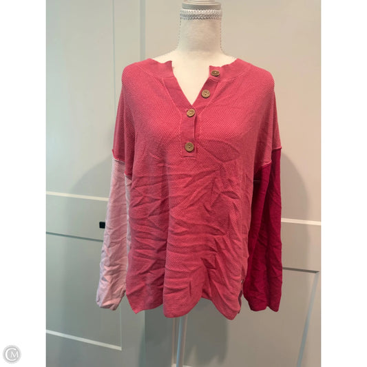 Top Long Sleeve By Clothes Mentor In Pink, Size: M