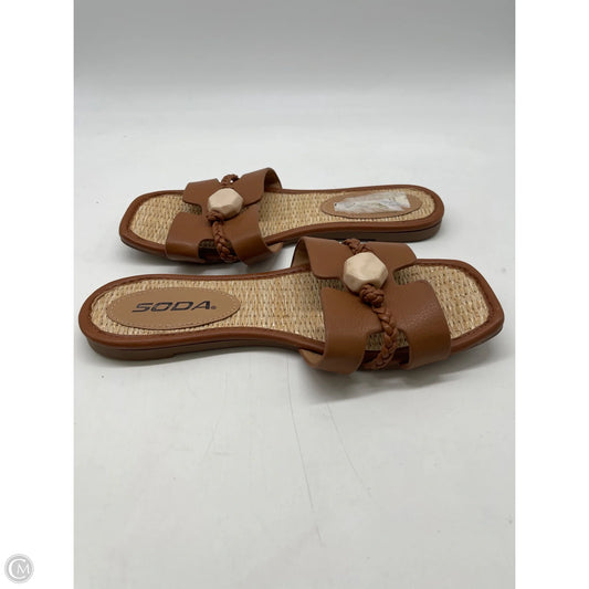 Sandals Flats By Soda In Brown, Size: 6.5