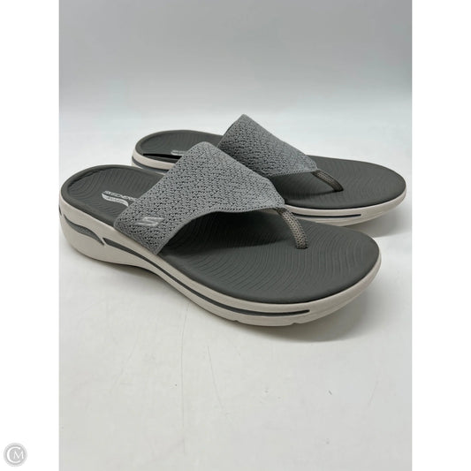 Sandals Flip Flops By Skechers In Grey, Size: 11