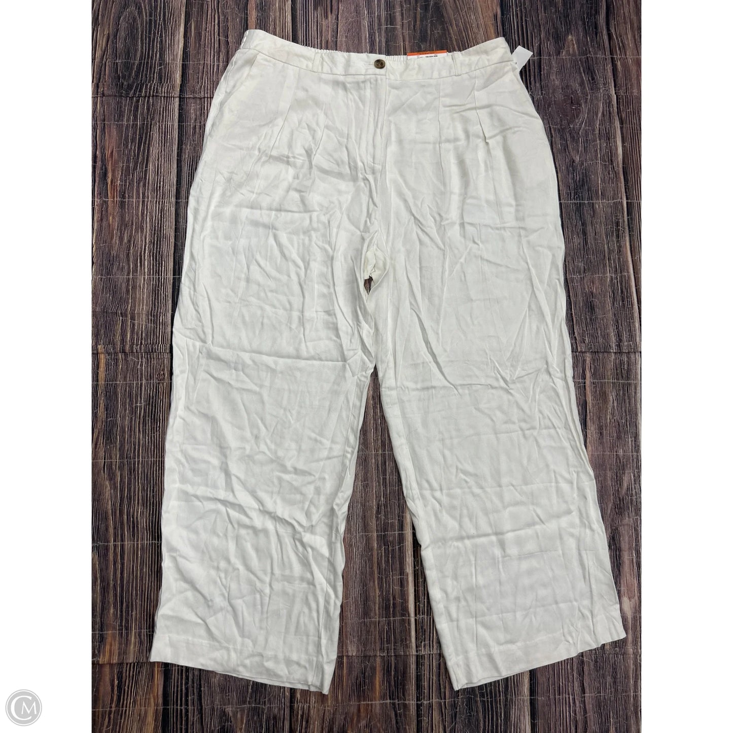 Pants Wide Leg By Worthington In White, Size: 1x