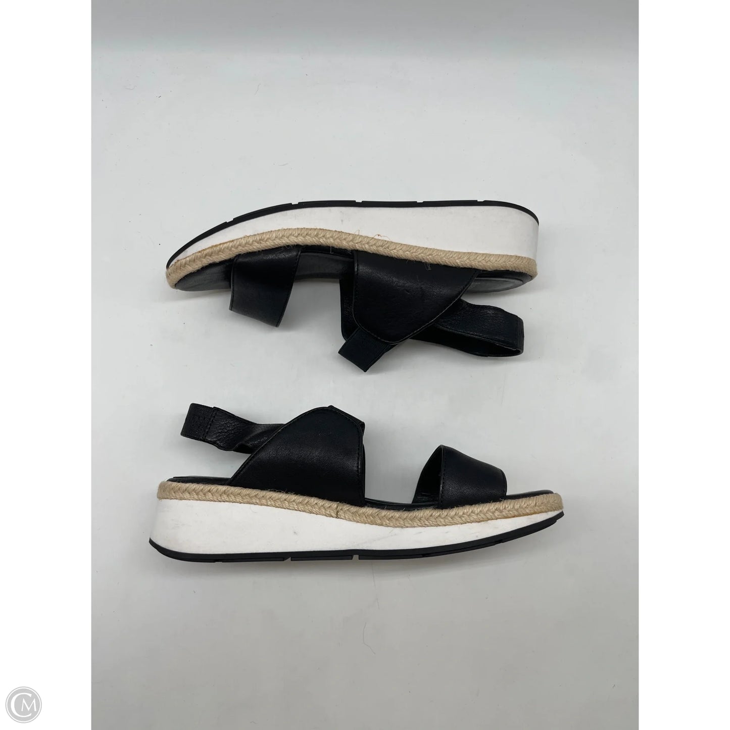 Sandals Heels Wedge By Eileen Fisher In Black, Size: 8.5