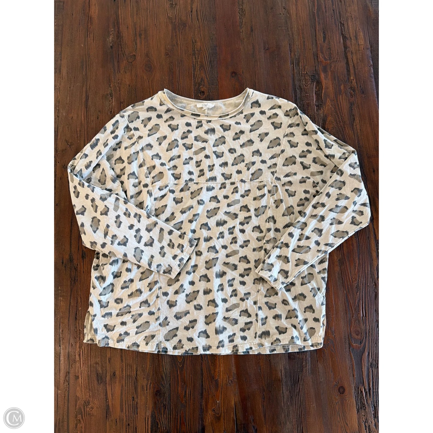 Top Long Sleeve By Easel In Animal Print, Size: S