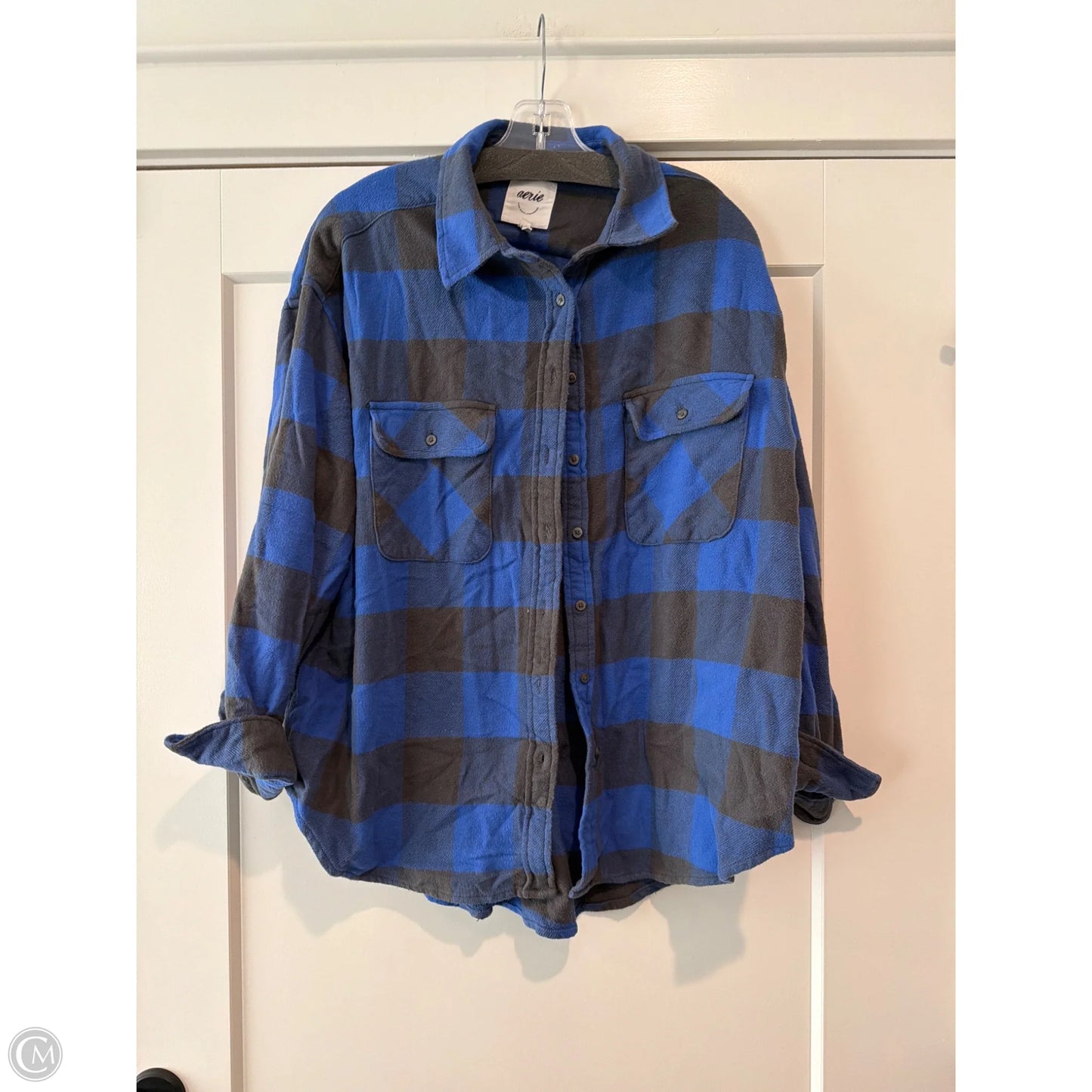 Top Long Sleeve By Aerie In Blue, Size: M