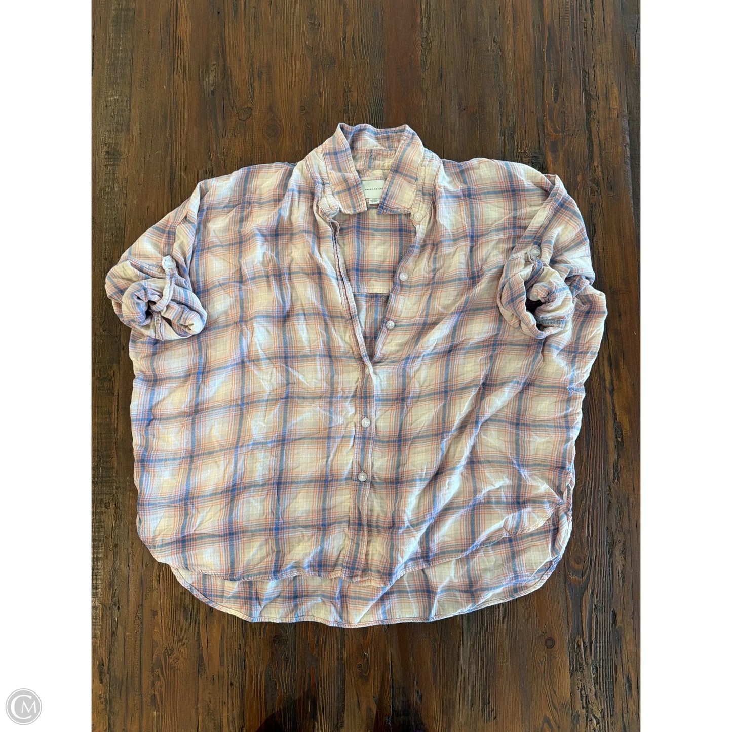 Top Long Sleeve By American Eagle In Pink, Size: M