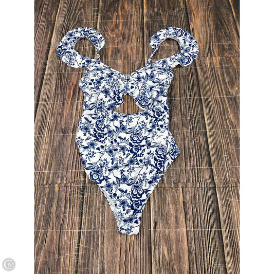 Swimsuit By Clothes Mentor In Blue & White, Size: M