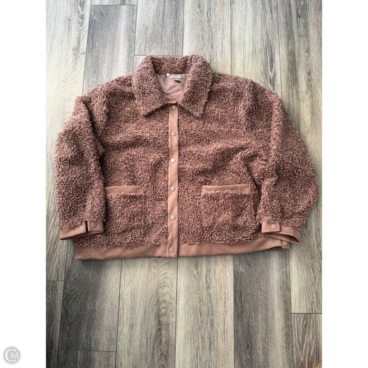 Jacket Faux Fur & Sherpa By Falls Creek In Brown, Size: 3x