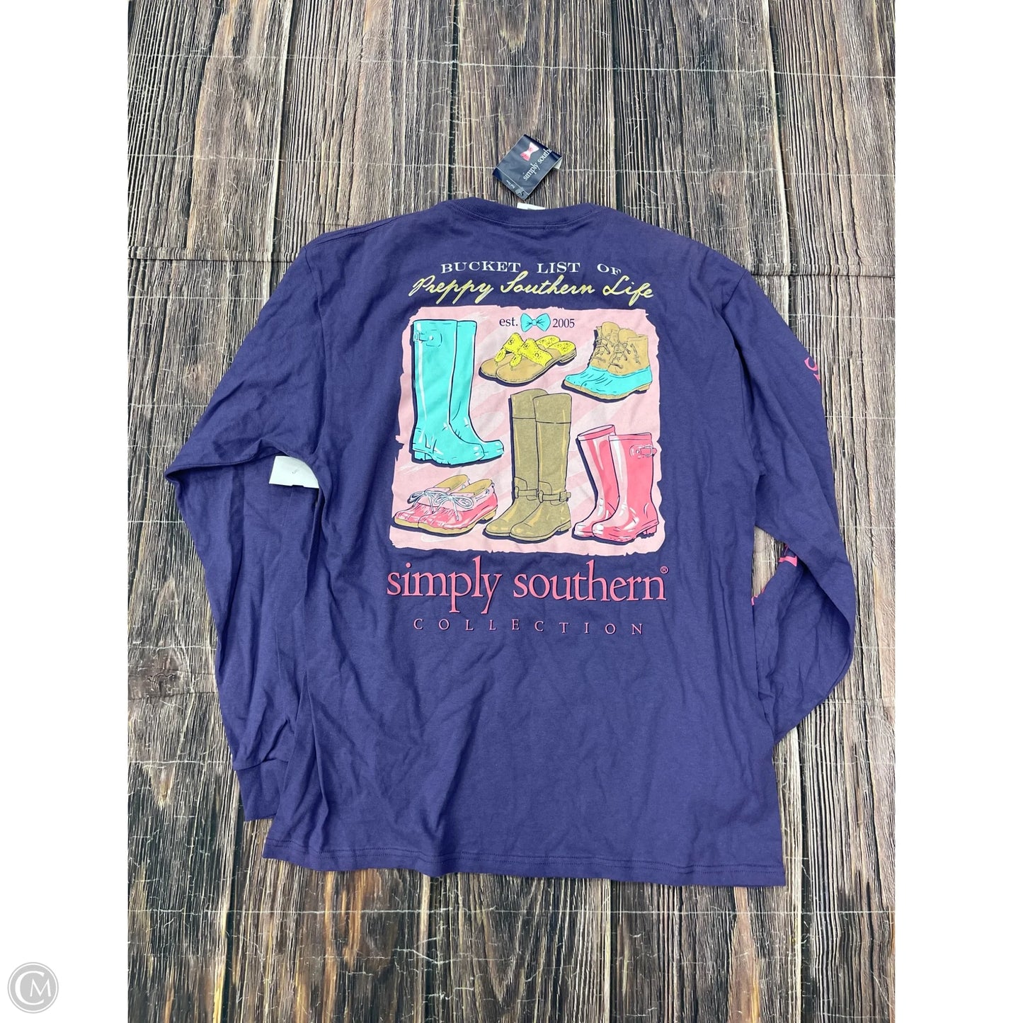 Top Long Sleeve Basic By Simply Southern In Purple, Size: L