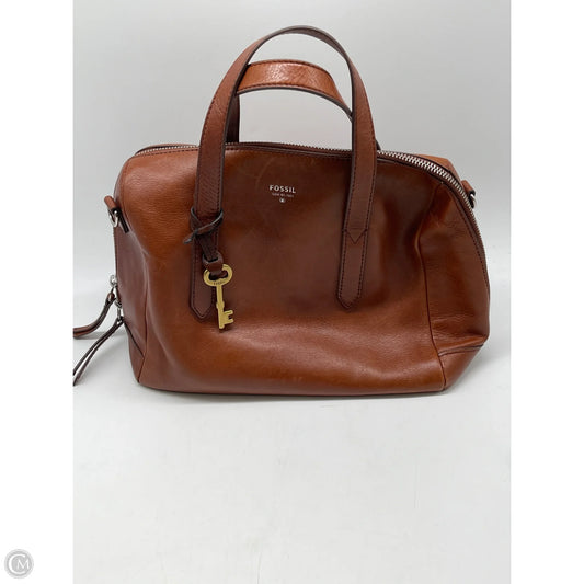 Crossbody Leather By Fossil, Size: Medium