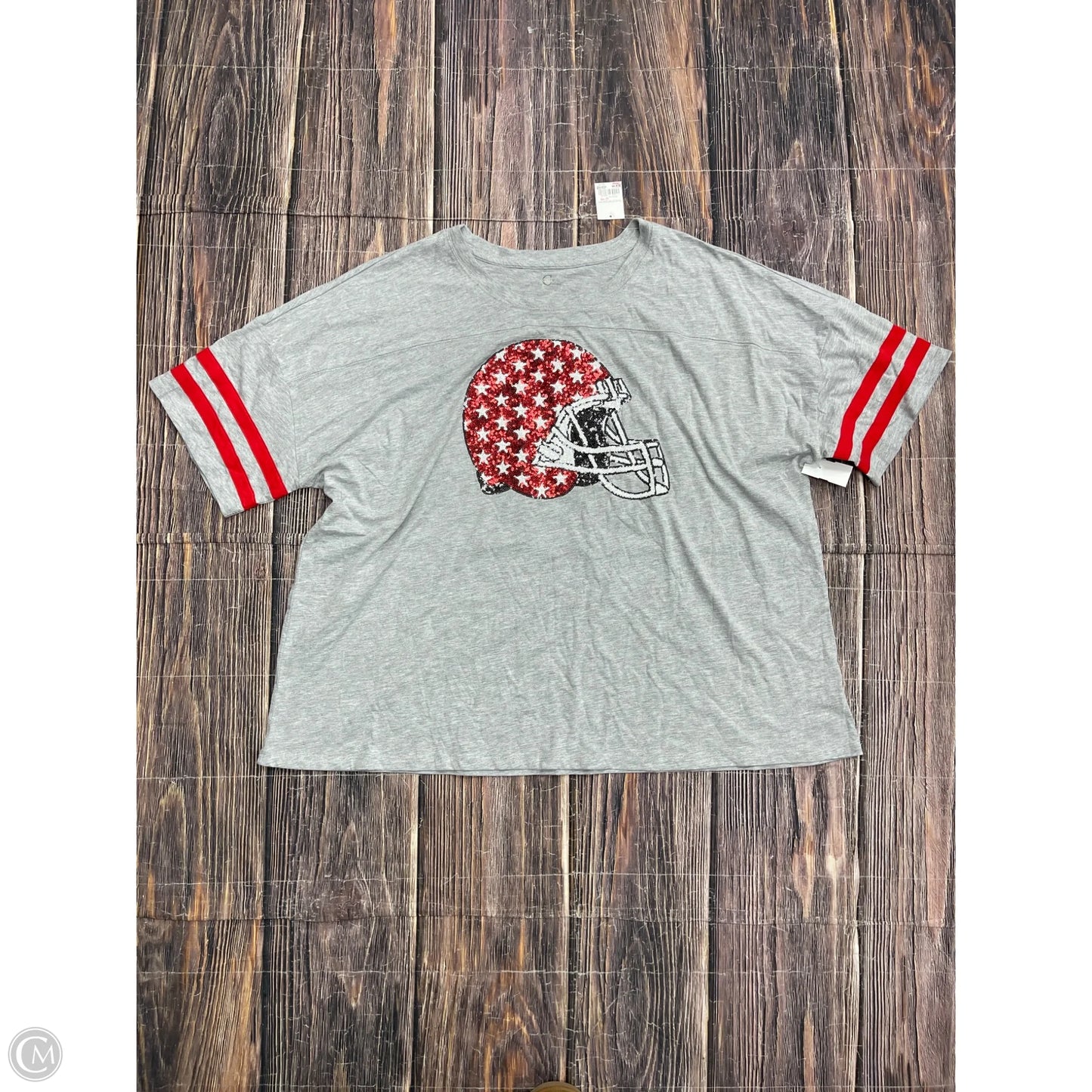 Top Short Sleeve By Cato In Grey, Size: 3x