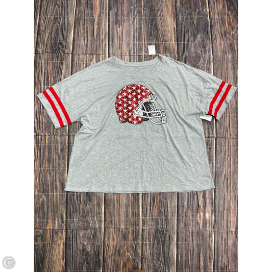 Top Short Sleeve By Cato In Grey, Size: 3x