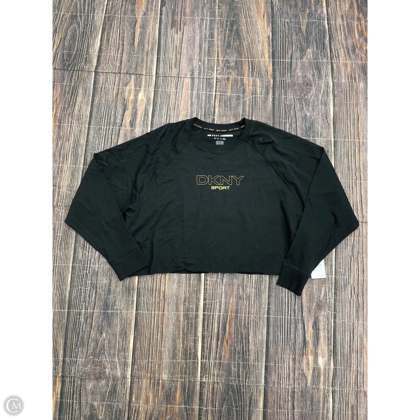 Athletic Top Long Sleeve Crewneck By Dkny In Black, Size: M