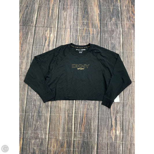Athletic Top Long Sleeve Crewneck By Dkny In Black, Size: M